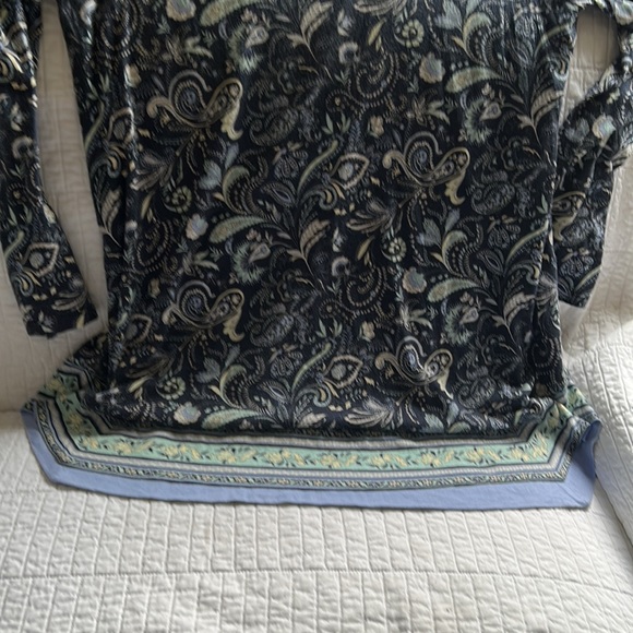 J. Jill Paisley Blue Tunic Top.    Size Medium - Picture 4 of 12